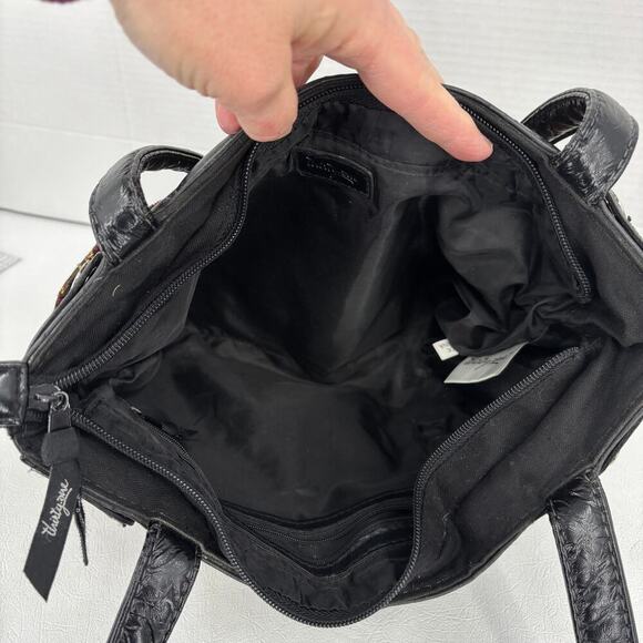 Thirty-One Tapestry Cover Shoulder Bag Burgundy Tan Floral Medallion Handbag - Picture 4 of 12